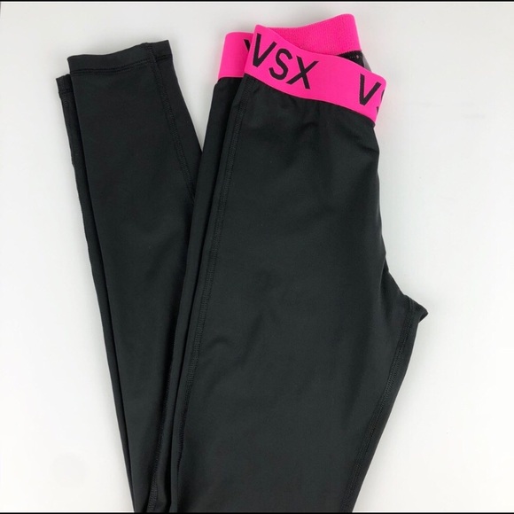 Victoria's Secret Pants - VSX Sport Logo Waist Black Tights / Leggings Small
